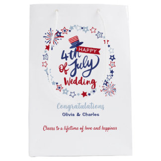 Happy 4th of July Wedding Congratulations Custom  Mittlere Geschenktüte