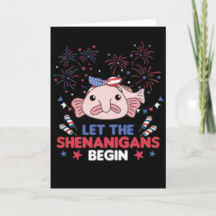 Happy 4th Sweet Blobfish mit Fireworks America Ho Feiertagskarte