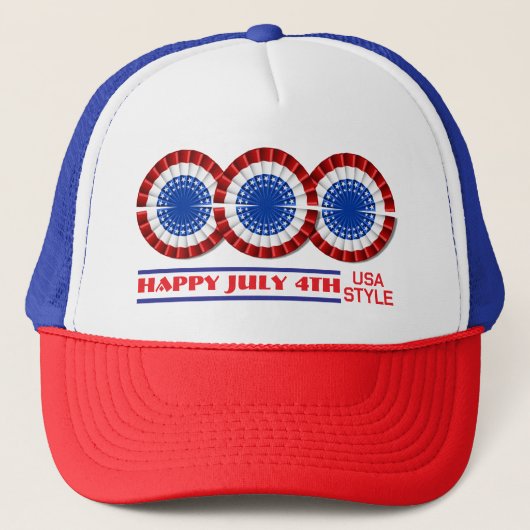 HAPPY 4TH USA STYLE TRUCKERKAPPE (Vorderseite)