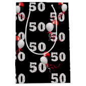 Happy 50. Geburtstag Balloons Mittlere Geschenktas Mittlere Geschenktüte (Vorderseite)