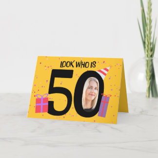Happy 50. Geburtstag Big 50 Picture Frame Feiertagskarte