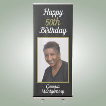 Happy 50. Geburtstag Custom Foto Script Typografie