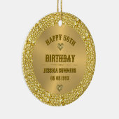 Happy 50. Geburtstag Diamonds & Gold Keramik Ornament (Rechts)