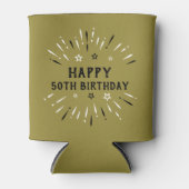 Happy 50. Geburtstag Feuerwerk Gold Schwarz-weiß Dosenkühler (Vorderseite)