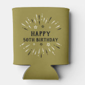Happy 50. Geburtstag Feuerwerk Gold Schwarz-weiß Dosenkühler (Rückseite)