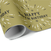 Happy 50. Geburtstag Feuerwerk Gold Schwarz-weiß Geschenkpapier (Rolleneckpunkt)