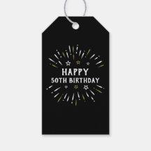 Happy 50. Geburtstag Feuerwerk Schwarz-weiß Gold