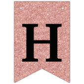 Happy 50. Geburtstag Foto Rose Gold Glitzer Wimpelkette (Zweite Fahne)