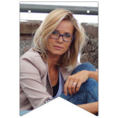 Happy 50. Geburtstag Foto Rose Gold Glitzer Wimpelkette (Erste Fahne)