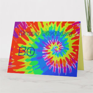 Happy 50. Geburtstag Groovy Krawatte-Dye Card Big Karte