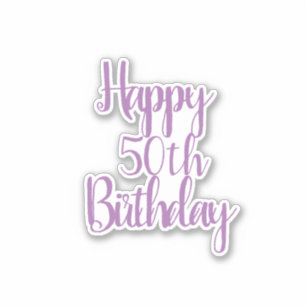 Happy 50. Geburtstag Lavender Fabulous Elegant 202 Aufkleber