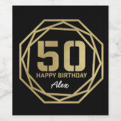 Happy 50. Geburtstag Personalisiert Wine Label Weinetikett (Einzelnes Label)
