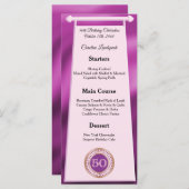 Happy 50. Geburtstag Pink Glitzer Foil Menükarte (Vorne/Hinten)