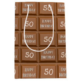 Happy 50. Geburtstag Schokolade Candy Bar Mittlere Geschenktüte