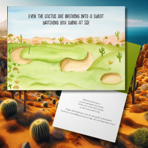 Happy 50. Geburtstag Wüste Golfplatz Wasserfarbe Karte