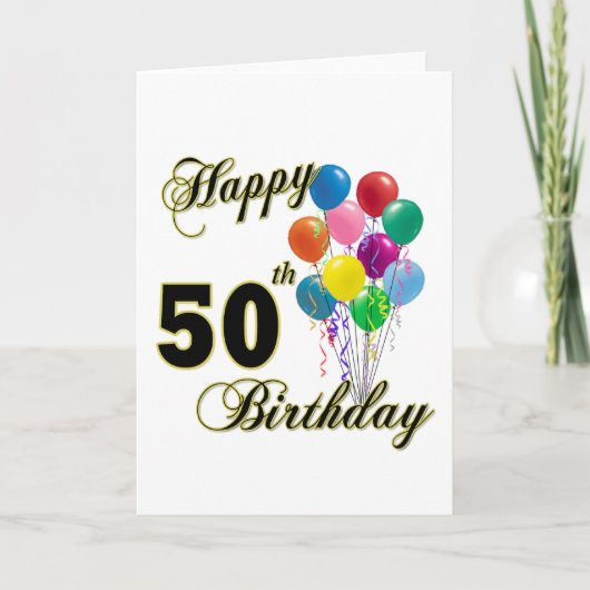Happy 50. Geburtstagsgeschenke und Geburtstagsklei Karte (Vorderseite)