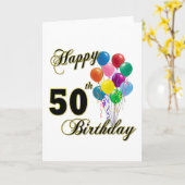 Happy 50. Geburtstagsgeschenke und Geburtstagsklei Karte (Gelbe Blume)
