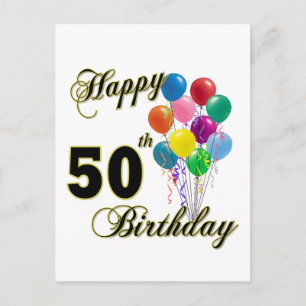 Happy 50. Geburtstagsgeschenke und Geburtstagsklei Postkarte