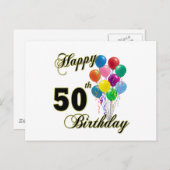 Happy 50. Geburtstagsgeschenke und Geburtstagsklei Postkarte (Vorne/Hinten)