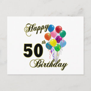 Happy 50. Geburtstagsgeschenke und Geburtstagsklei Postkarte
