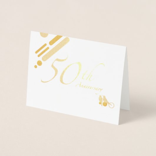 Happy 50. Golden Anniversary Mod Birds Folienkarte (Vorderseite)