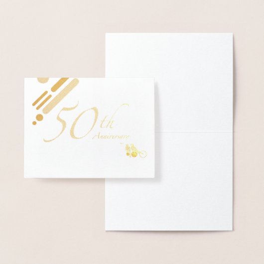 Happy 50. Golden Anniversary Mod Birds Folienkarte (Anzeige)