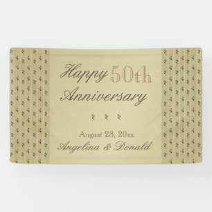 Happy 50. Hochzeit Jahrestag Floral Gold Moderne Banner