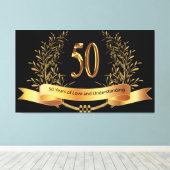 Happy 50. Hochzeitstag Canvas Prints Leinwanddruck (Insitu (Holzboden))