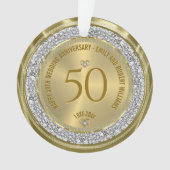 Happy 50. Hochzeitstag Diamanten und Gold Ornament (Vorderseite)