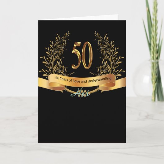 Happy 50. Hochzeitstag Grußkarren Karte (Vorderseite)