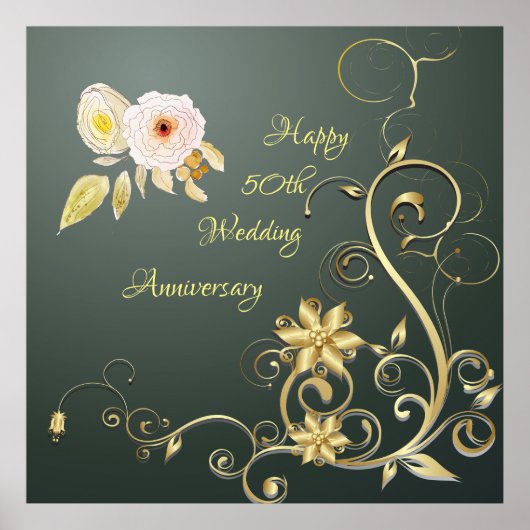 Happy 50. Hochzeitstag Poster (Vorne)
