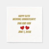 Happy 50. Hochzeitstag Serviette (Vorderseite)
