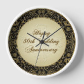 Happy 50. Hochzeitstag-Uhr Wanduhr (Vorderseite)