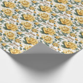 Happy 50 Jahre Geschenk Wrap Gelbe Rosen Geschenkpapier (Ecke)