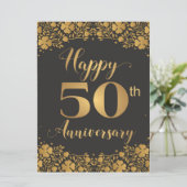 Happy 50 Jahre Golden Wedding Jublilee Karte (Stehend Vorderseite)