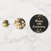 Happy 50 Jahre Jubiläum Gold und Black Personalisi Konfetti (Rückseiten)