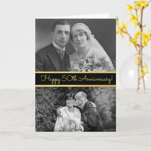 Happy 50 Jahre Personalisierte Fotokarte Karte (Gelbe Blume)