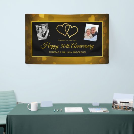 HAPPY 50. JAHRESGOLD HERZEN & FOTOS BANNER (Messeveranstaltung)