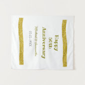 Happy 50-jähriges Jubiläum Golden Glitzer Grau Wandteppich (Vorderseite (Horizontal))