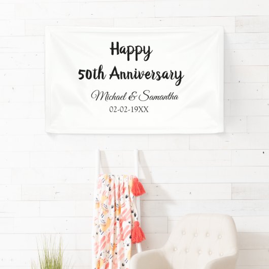 Happy 50. Jubiläum fügen Sie Pärchen Namen Datum H Banner (Insitu)