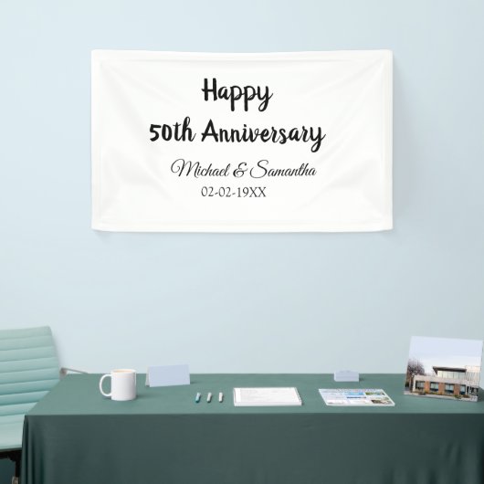 Happy 50. Jubiläum fügen Sie Pärchen Namen Datum H Banner (Messeveranstaltung)