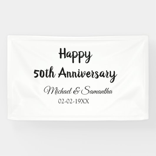 Happy 50. Jubiläum fügen Sie Pärchen Namen Datum H Banner (Horizontal)