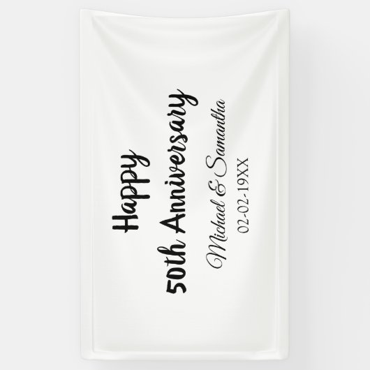 Happy 50. Jubiläum fügen Sie Pärchen Namen Datum H Banner (Vertikal)
