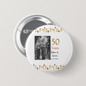 Happy 50. Jubiläum fügen Sie Pärchen Namen Datum H Button (Vorne & Hinten)