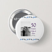 Happy 50. Jubiläum fügen Sie Pärchen Namen Datum H Button (Vorne & Hinten)