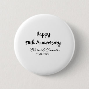 Happy 50. Jubiläum fügen Sie Pärchen Namen Datum H Button