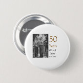Happy 50. Jubiläum fügen Sie Pärchen Namen Datum H Button (Vorne & Hinten)