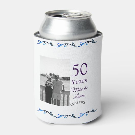 Happy 50. Jubiläum fügen Sie Pärchen Namen Datum H Dosenkühler (Kanne Vorderseite)