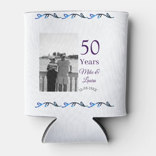 Happy 50. Jubiläum fügen Sie Pärchen Namen Datum H Dosenkühler (Vorderseite)