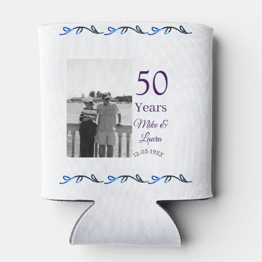 Happy 50. Jubiläum fügen Sie Pärchen Namen Datum H Dosenkühler (Rückseite)